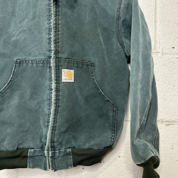 Vintage Carhartt Hooded Active Jacket “Hunter Green” JQ643 - Picture 3 of 10